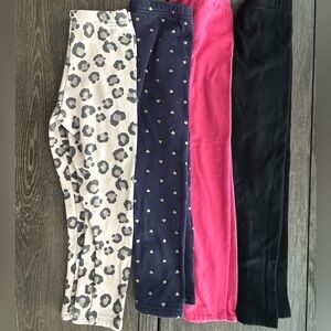 Set of fleece lined girl leggings size 6x